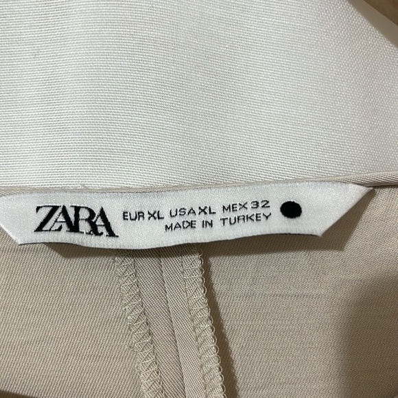 Zara Tan Soft Long Sleeve Pull Bottom Top - Picture 2 of 5